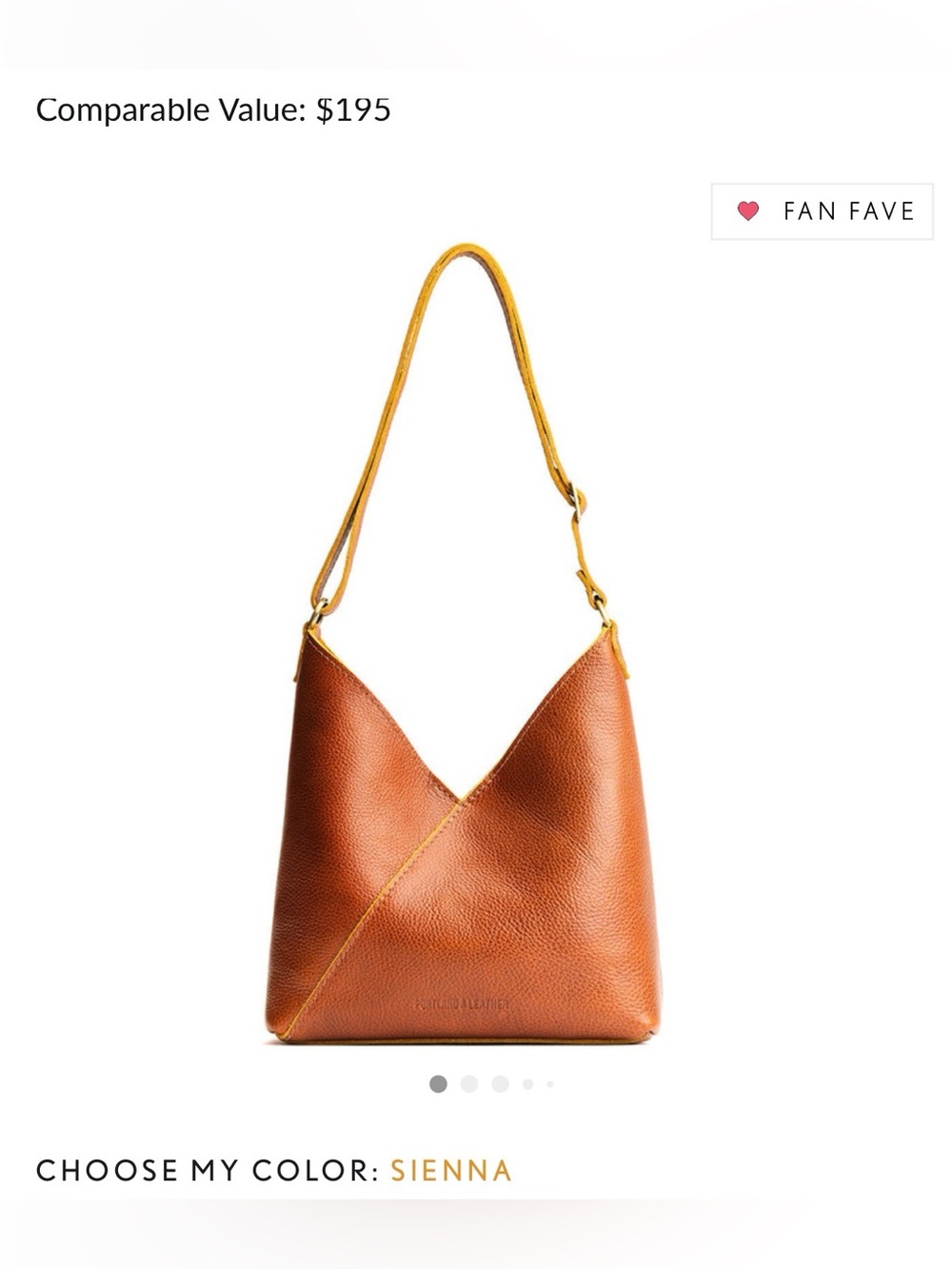 Brand New W/Tag Portland Leather Naomi Shoulder Bag in Sienna Leather